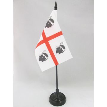 DRAPEAU DE TABLE SARDAIGNE 15x10cm - PETIT DRAPEAUX DE BUREAU SARDE - ITALIE 10 x 15 cm