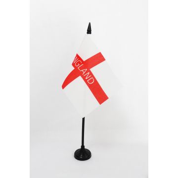 DRAPEAU DE TABLE ANGLETERRE AVEC INSCRIPTIONS 15x10cm - PETIT DRAPEAUX DE BUREAU ANGLAIS 10 x 15 cm