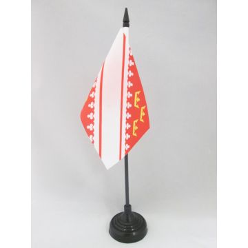 DRAPEAU DE TABLE ALSACE 15x10cm - PETIT DRAPEAUX DE BUREAU ALSACIEN - PROVINCE D\'ALSACE 10 x 15 cm