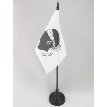 DRAPEAU DE TABLE CORSE 15x10cm - PETIT DRAPEAUX DE BUREAU PROVINCE CORSE 10 x 15 cm