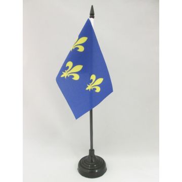 DRAPEAU DE TABLE ILE-DE-FRANCE 15x10cm - PETIT DRAPEAUX DE BUREAU FRANCILIEN - PROVINCE 10 x 15 cm