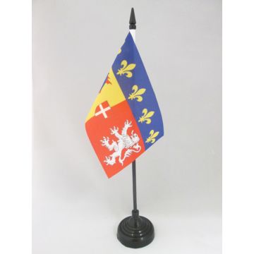 DRAPEAU DE TABLE RHÔNE-ALPES 15x10cm - PETIT DRAPEAUX DE BUREAU RHÔNALPIN - FRANCE 10 x 15 cm