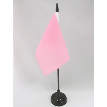 DRAPEAU DE TABLE UNICOLORE ROSE 15x10cm - PETIT DRAPEAUX DE BUREAU DE COULEUR ROSE 10 x 15 cm