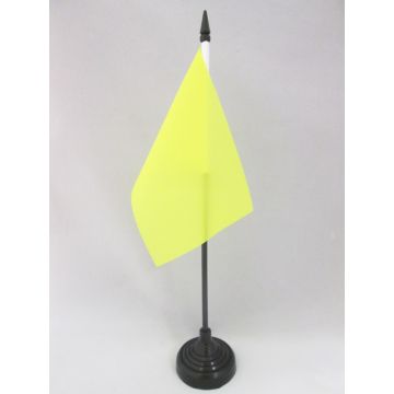 DRAPEAU DE TABLE UNICOLORE JAUNE 15x10cm - PETIT DRAPEAUX DE BUREAU DE COULEUR JAUNE 10 x 15 cm
