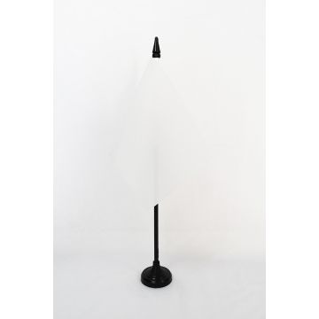 DRAPEAU DE TABLE UNICOLORE BLANC 15x10cm - PETIT DRAPEAUX DE BUREAU DE COULEUR BLANCHE 10 x 15 cm