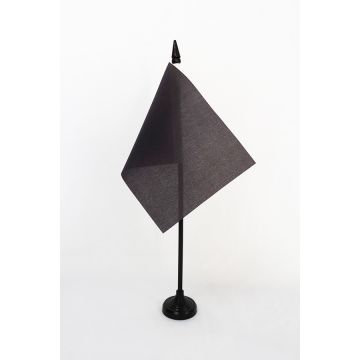 DRAPEAU DE TABLE UNICOLORE NOIR 15x10cm - PETIT DRAPEAUX DE BUREAU DE COULEUR NOIRE 10 x 15 cm