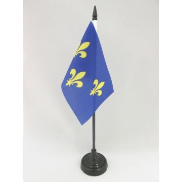 DRAPEAU DE TABLE 3 FLEUR DE LYS BLEU ET OR 15x10cm - PETIT DRAPEAUX DE BUREAU ROYAUME DE FRANCE 10 x 15 cm