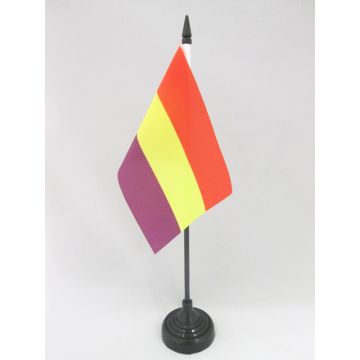 DRAPEAU DE TABLE ESPAGNOL RÉPUBLICAIN 15x10cm - PETIT DRAPEAUX DE BUREAU ESPAGNE RÉPUBLICAINE 10 x 15 cm