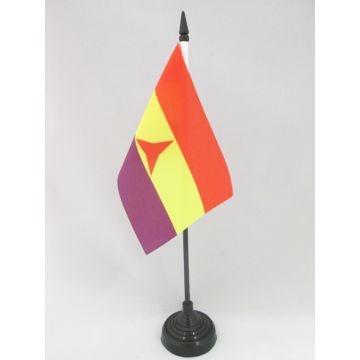 DRAPEAU DE TABLE ESPAGNOL RÉPUBLICAIN BRIGADES INTERNATIONALES 15x10cm - PETIT DRAPEAUX DE BUREAU ESPAGNE RÉPUBLICAINE 10 x 15 cm