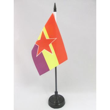 DRAPEAU DE TABLE ESPAGNOL RÉPUBLICAIN ARMÉE POPULAIRE 15x10cm - PETIT DRAPEAUX DE BUREAU ESPAGNE RÉPUBLICAINE 10 x 15 cm