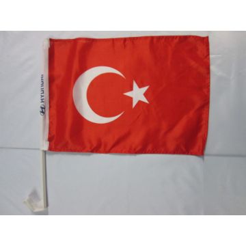 Drapeau de voiture TURQUIE 45x30cm - Carflag TURC 30 x 45 cm