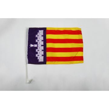 Drapeau de voiture Mayorque 45x30cm - Carflag de Mallorca - Espagne 30 x 45 cm