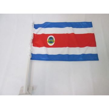 Drapeau de voiture COSTA RICA 45x30cm en maille bloquée - Carflag COSTARICAIN 30 x 45 cm