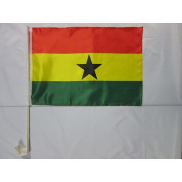 Drapeau de voiture GHANA 45x30cm - Carflag GHANÉEN  30 x 45 cm