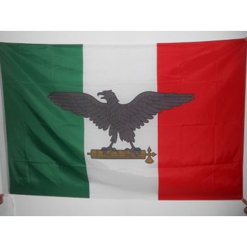 DRAPEAU RÉPUBLIQUE SOCIALE ITALIENNE RSI 90x60cm - DRAPEAU ITALIE FASCISTE 1943-1945 60 x 90 cm Fourreau pour hampe