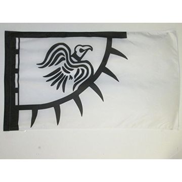 DRAPEAU VIKING RAVEN 90x60cm - DRAPEAU BANNIÍ?RE AU CORBEAU - VIKINGS 60 x 90 cm Fourreau pour hampe