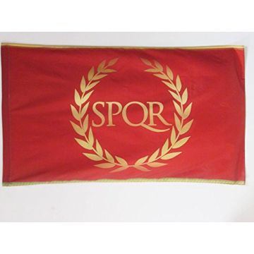 DRAPEAU EMPIRE ROMAIN 90x60cm - DRAPEAU DES ROMAINS - JULES CÍ?SAR 60 x 90 cm Fourreau pour hampe