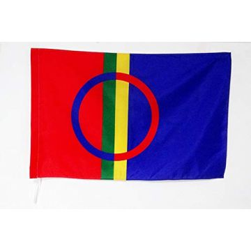 Drapeau Samis de Laponie 90x60cm - Drapeau saami 60 x 90 cm Fourreau pour hampe