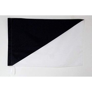 Drapeau course automobile noir et blanc 90x60cm - Drapeau de commissaire 60 x 90 cm Fourreau pour hampe