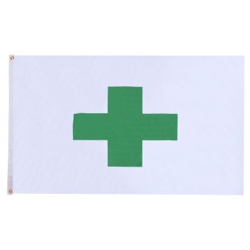 DRAPEAU CROIX VERTE INTERNATIONALE 90x60cm - DRAPEAU ENVIRONNEMENTAL 60 x 90 cm - DRAPEAUX