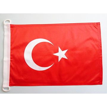 PAVILLON NAUTIQUE TURQUIE 45x30cm - DRAPEAU DE BATEAU TURC 30 x 45 cm