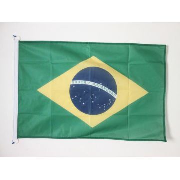 PAVILLON NAUTIQUE BRÉSIL 45x30cm - DRAPEAU DE BATEAU BRÉSILIEN 30 x 45 cm