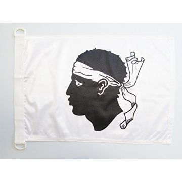 PAVILLON NAUTIQUE CORSE 45x30cm - DRAPEAU DE BATEAU CORSE - FRANCE 30 x 45 cm