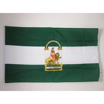 DRAPEAU ANDALOUSIE 150x90cm - DRAPEAU ANDALOUS - ANDALUCIA - ESPAGNE 90 x 150 cm Polyester léger